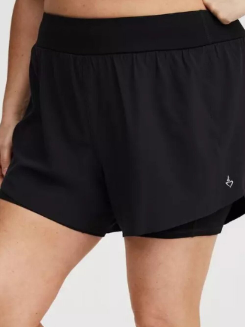 Torrid Active TRU 4-Way Stretch 2Fer Active Short Black Size 2X
